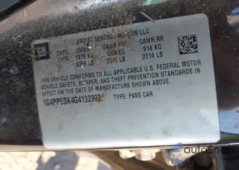 2016 Buick Verano из США, поврежденный, VIN 1G4PP5SK4G4132392